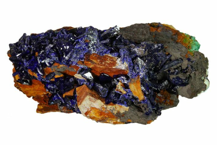 Azurite Crystals with Malachite & Chrysocolla - Laos #162578